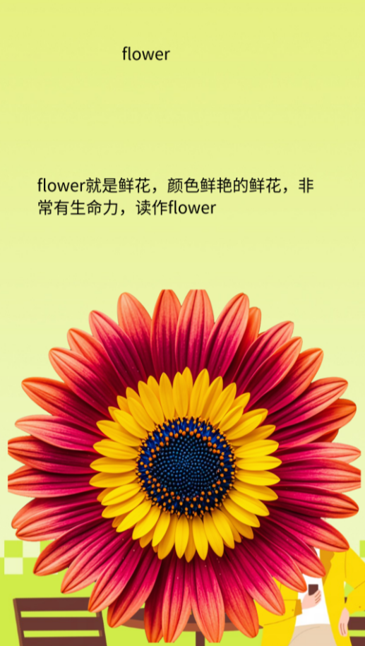 生成的单词卡片：flower
